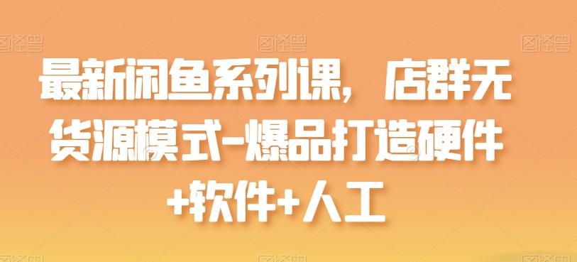 最新闲鱼系列课，店群无货源模式-爆品打造硬件+软件+人工-爱我搜(25so)资源网