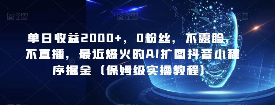 单日收益2000+，0粉丝，不露脸，不直播，最近爆火的AI扩图抖音小程序掘金（保姆级实操教程）-爱我搜(25so)资源网
