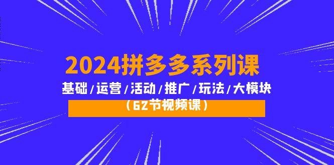 (10019期)2024拼多多系列课：基础/运营/活动/推广/玩法/大模块(62节视频课)-爱我搜(25so)资源网