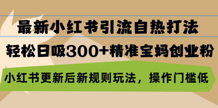 最新小红书引流自热打法，轻松日吸300+精准宝妈创业粉，小红书更新后新…-爱我搜(25so)资源网