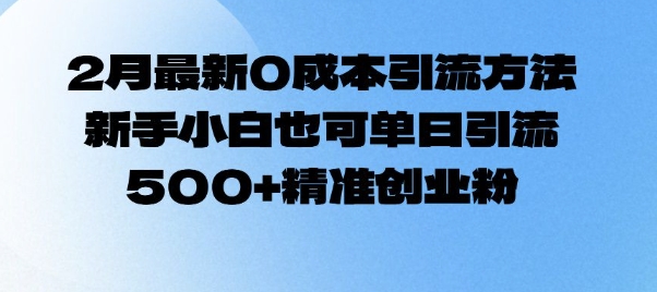 2月最新0成本引流方法，新手小白也可单日引流500+精准创业粉-爱我搜(25so)资源网