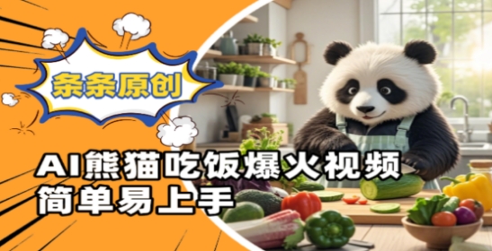 Ai熊猫吃饭爆火视频，条条原创，简单易上手-爱我搜(25so)资源网