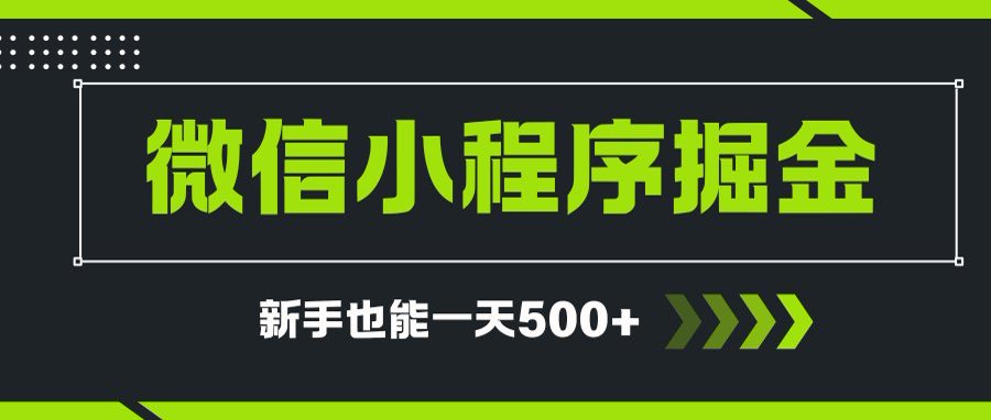 微信小程序自撸广告项目，0投资暴力玩法，新手小白一天轻松500+-爱我搜(25so)资源网