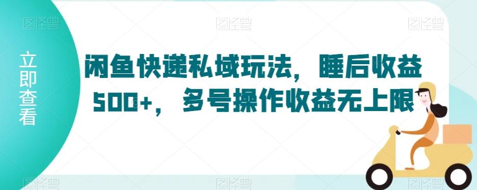 闲鱼快递私域玩法，睡后收益500+，多号操作收益无上限【揭秘】-爱我搜(25so)资源网