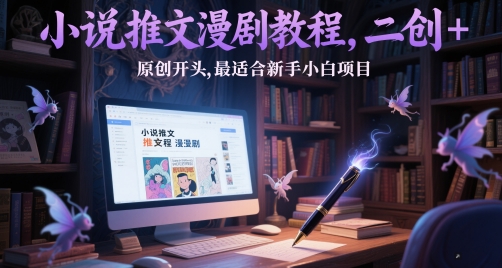小说推文漫剧教程，二创+原创开头，最适合新手小白项目-爱我搜(25so)资源网