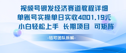 视频号银发经济赛道单账号实操单日实收1k+，小白轻松上手长期项目-爱我搜(25so)资源网