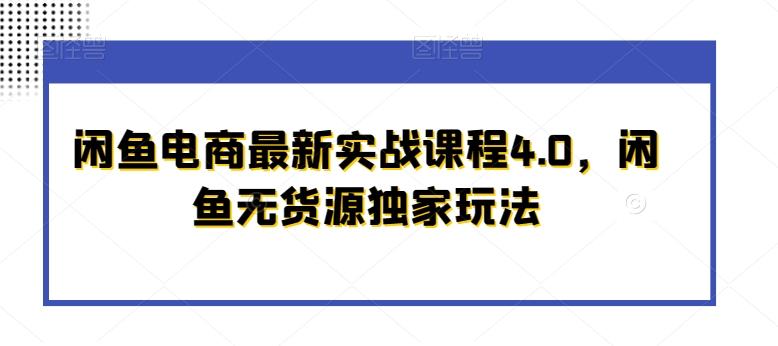 闲鱼电商最新实战课程4.0，闲鱼无货源独家玩法-爱我搜(25so)资源网