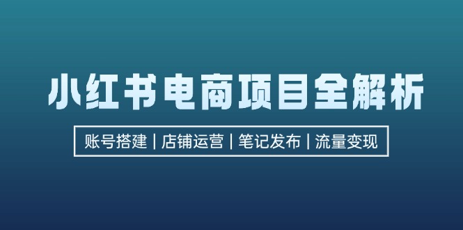 小红书电商项目全解析，包括账号搭建、店铺运营、笔记发布  实现流量变现-爱我搜(25so)资源网