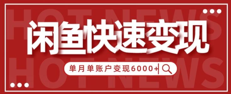 【新手项目】小白快速在闲鱼单月单账号变现6000+的秘密-爱我搜(25so)资源网