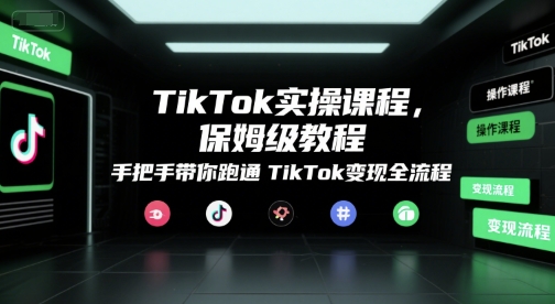 TikTok实操课程，保姆级教程，手把手带你跑通TikTok变现全流程-爱我搜(25so)资源网
