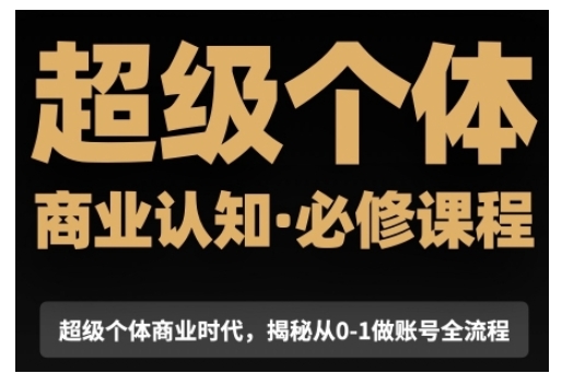 超级个体商业认知觉醒视频课，商业认知·必修课程揭秘从0-1账号全流程-爱我搜(25so)资源网