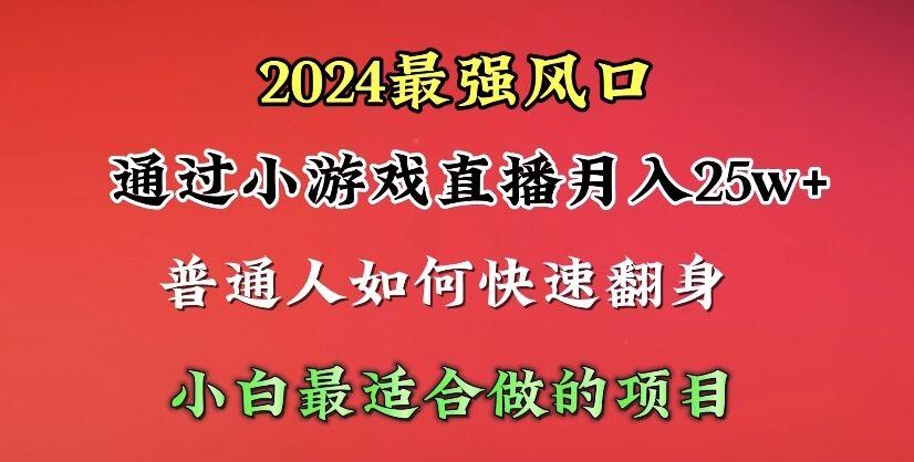 (10020期)2024年最强风口，通过小游戏直播月入25w+单日收益5000+小白最适合做的项目-爱我搜(25so)资源网