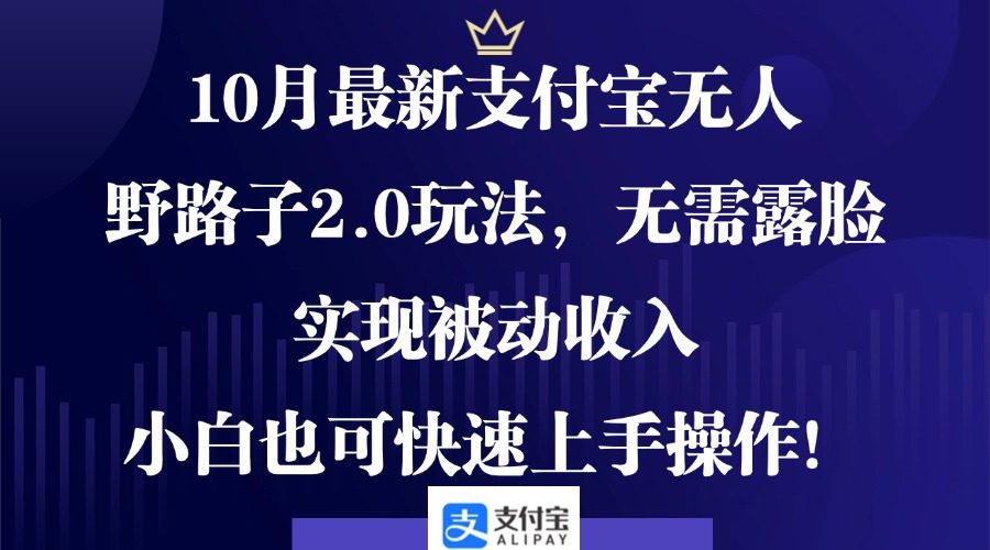 10月最新支付宝无人野路子2.0玩法，无需露脸，实现被动收入，小白也可…-爱我搜(25so)资源网