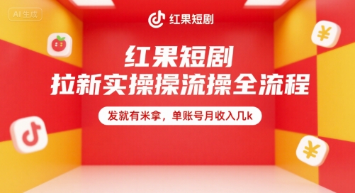红果短剧拉新实操全流程，发就有米拿，单账号月收入几k-爱我搜(25so)资源网