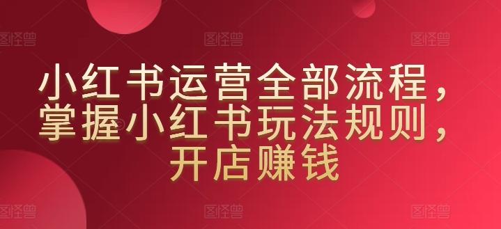 小红书运营全部流程，掌握小红书玩法规则，开店赚钱-爱我搜(25so)资源网