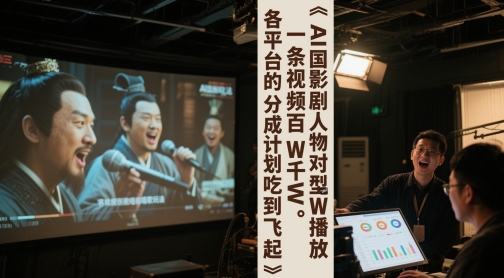 AI三国影视剧人物对口型唱歌玩法，一条视频百W千W播放，各平台的分成计划吃到飞起-爱我搜(25so)资源网