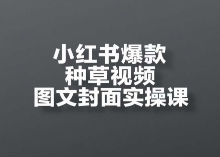 小红书爆款种草视频图文封面实操课，​开店、选品、引流、变现全流程-爱我搜(25so)资源网