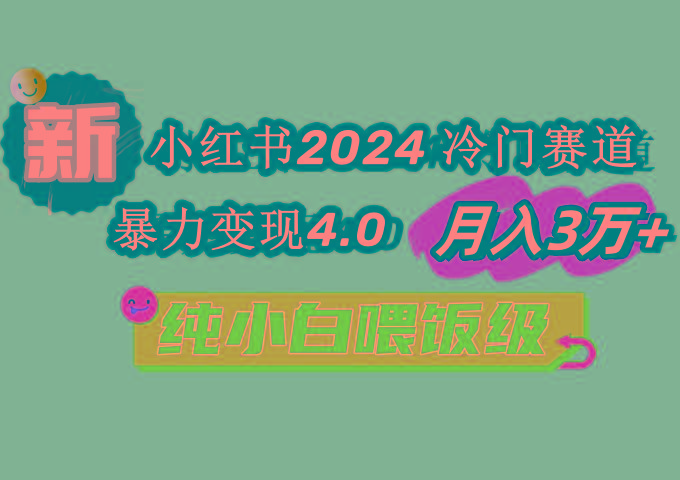小红书2024冷门赛道 月入3万+ 暴力变现4.0 纯小白喂饭级-爱我搜(25so)资源网