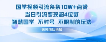 国学视频引流条条10W+点赞当日引流变现超4位数-爱我搜(25so)资源网