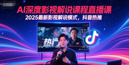 AI深度影视解说课程直播课，2025最新影视解说模式，抖音热推-爱我搜(25so)资源网