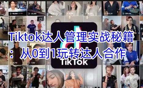Tiktok达人管理实战秘籍：从0到1玩转达人合作-爱我搜(25so)资源网