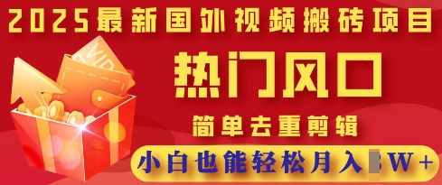 2025最新视频搬砖项目，热门风口，简单去重剪辑，小白也能轻松月入过W-爱我搜(25so)资源网
