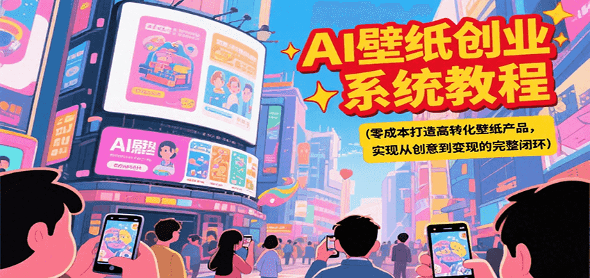 AI壁纸创业系统教程，零成本打造高转化壁纸产品，实现从创意到变现的完整闭环-爱我搜(25so)资源网