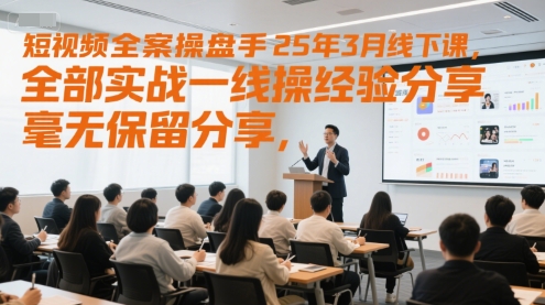 短视频全案操盘手25年3月线下课，全部实战一线操盘手经验分享，毫无保留分享，全是干货-爱我搜(25so)资源网