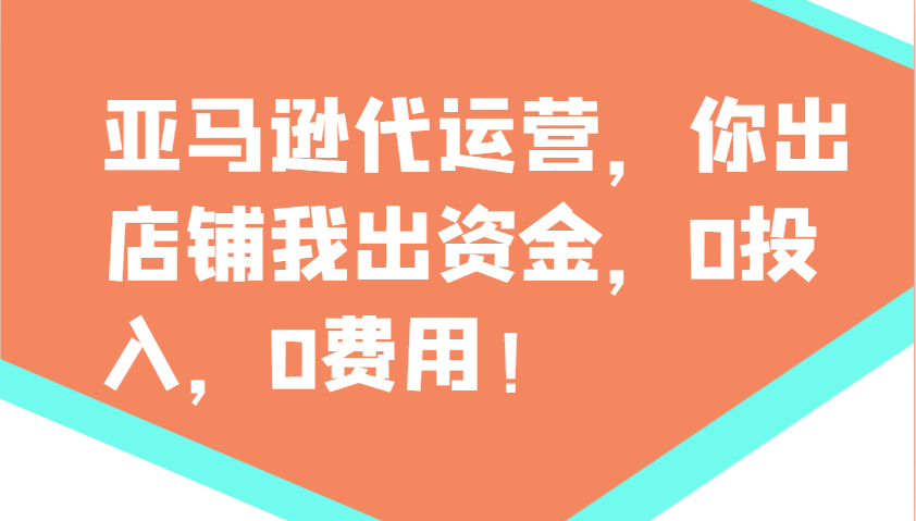 亚马逊代运营，你出店铺我出资金，0投入，0费用，无责任每天300分红，赢亏我承担-爱我搜(25so)资源网