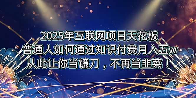 2025年互联网项目天花板，普通人如何通过卖项目实现逆风翻盘，月入5W＋！-爱我搜(25so)资源网