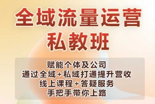 全域流量运营操盘课，赋能个体及公司通过全域+私域打通提升营收-爱我搜(25so)资源网
