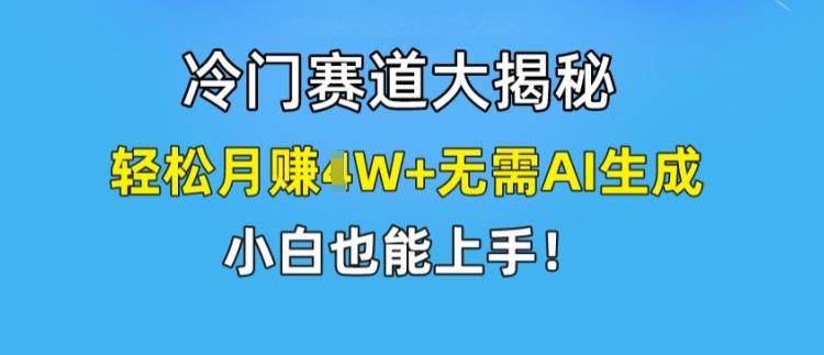 冷门赛道大揭秘，轻松月赚1W+无需AI生成，小白也能上手【揭秘】-爱我搜(25so)资源网