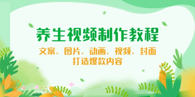 养生视频制作教程，文案、图片、动画、视频、封面，打造爆款内容-爱我搜(25so)资源网