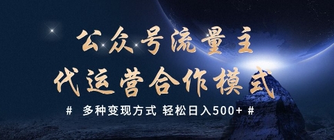 公众号流量主代运营  多种变现方式 轻松日入5张【揭秘】-爱我搜(25so)资源网