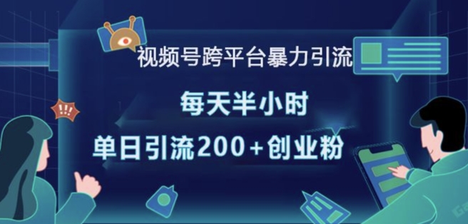 视频号跨平台暴力引流，每天半小时，单日引流200+精准创业粉-爱我搜(25so)资源网