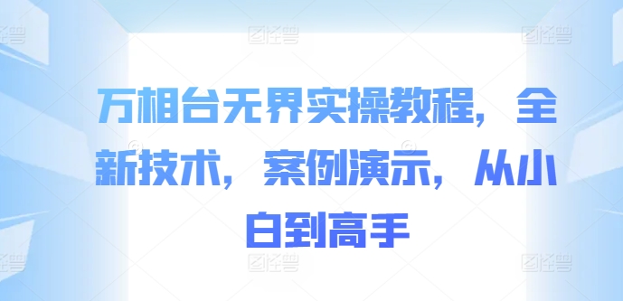 万相台无界实操教程，全新技术，案例演示，从小白到高手-爱我搜(25so)资源网