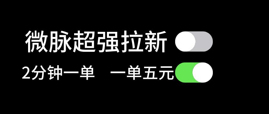 微脉超强拉新， 两分钟1单， 一单利润5块，适合小白-爱我搜(25so)资源网