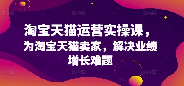 淘宝天猫运营实操课，为淘宝天猫卖家，解决业绩增长难题-爱我搜(25so)资源网