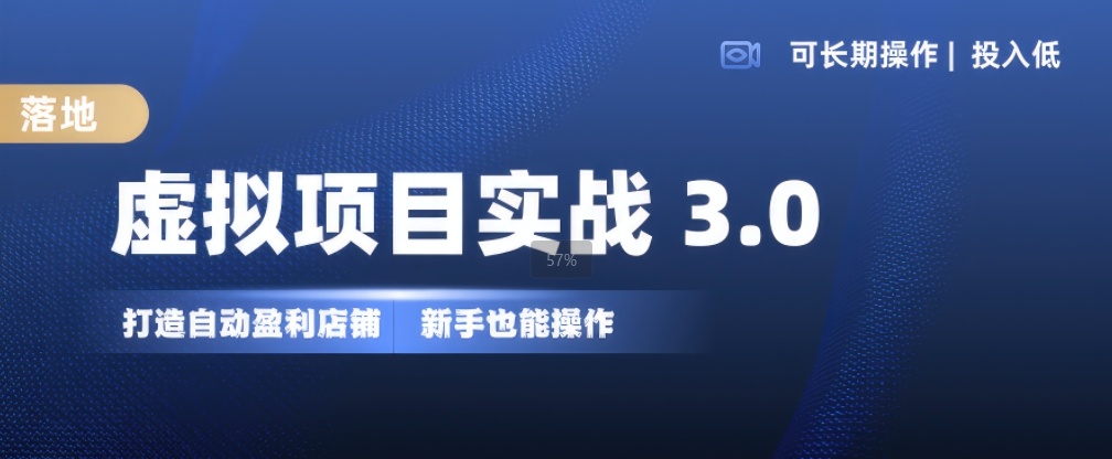 虚拟项目实战3.0，打造自动盈利店铺，可长期操作投入低，新手也能操作-爱我搜(25so)资源网