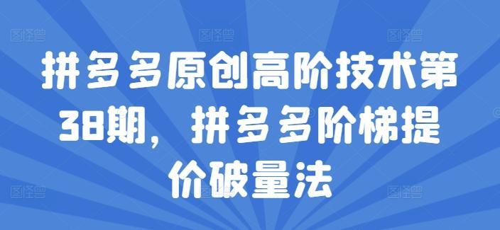 拼多多原创高阶技术第38期，拼多多阶梯提价破量法-爱我搜(25so)资源网