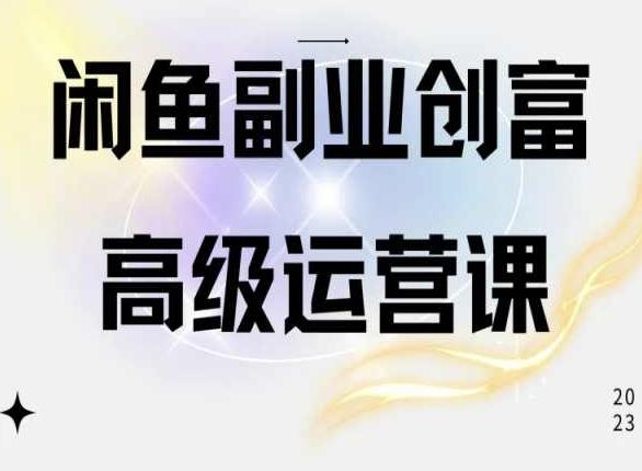 闲鱼电商运营高级课程，一部手机学会闲鱼开店赚钱-爱我搜(25so)资源网