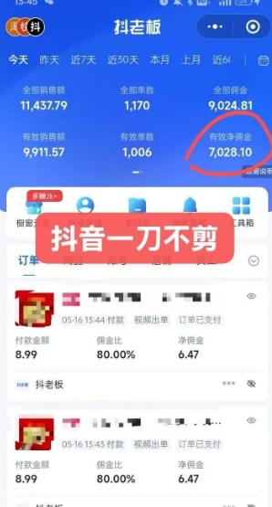 抖音短视频一刀不剪带货，不剪辑，不直播，每天发个视频，等着出单获取带货佣金-爱我搜(25so)资源网