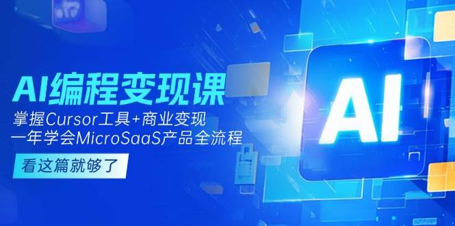 AI编程变现课：掌握Cursor工具+商业变现，一年学会MicroSaaS产品全流程-爱我搜(25so)资源网