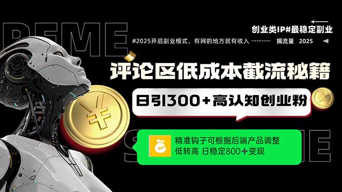 评论区低成本引流秘籍，精准钩子直击用户，单账号日增300+创业粉，日稳…-爱我搜(25so)资源网