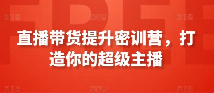 直播带货提升密训营，打造你的超级主播-爱我搜(25so)资源网