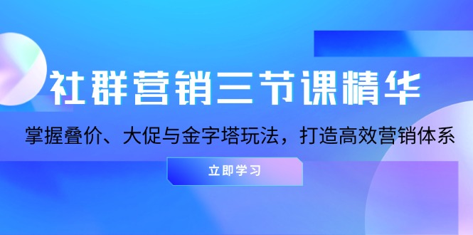 社群营销三节课精华：掌握叠价、大促与金字塔玩法，打造高效营销体系-爱我搜(25so)资源网