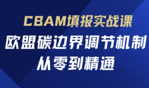 CBAM填报实战课，欧盟碳边界调节机制，从零到精通-爱我搜(25so)资源网