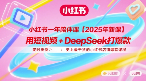 小红书一年陪伴课【2025年新课】，用短视频+deepSeek打爆款，史上最干货的小红书店铺爆款课程-爱我搜(25so)资源网