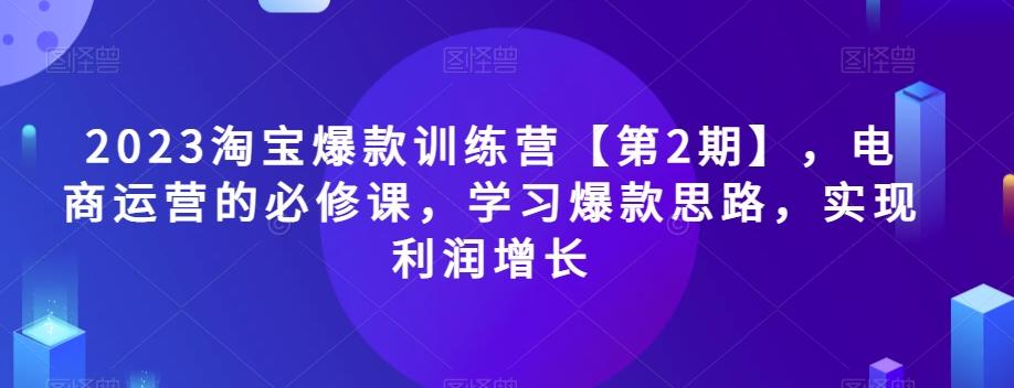 2023淘宝爆款训练营【第2期】，电商运营的必修课，学习爆款思路，实现利润增长-爱我搜(25so)资源网
