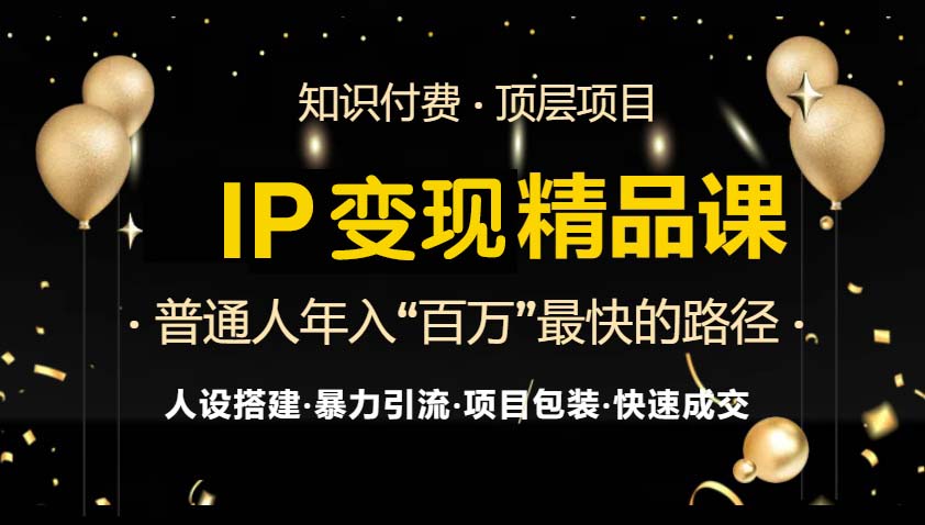 IP变现最新精品课程，知识付费全流程+最强引流术+小白避坑指南-爱我搜(25so)资源网